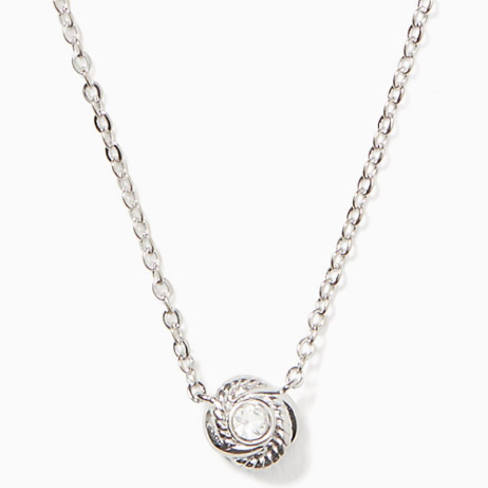 Kate Spade Infinity & Beyond Knot Silver Necklace